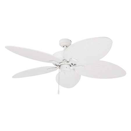 Prominence Home Palm Valley, 52 in. Indoor/Outdoor Ceiling Fan with Bowl Light, White 80017-40